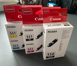 Genuine Canon CLI-551 CMYK + PGI-550 Black Ink Multipack BOXED UK VAT Included - Picture 1 of 2