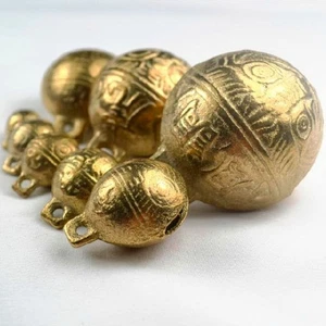 Vintage Dog Collar Bells Copper Bells Craft Bells Lovely DIY Crafts Pendants - Picture 1 of 21
