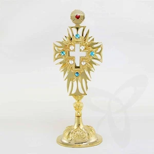 2690 Reliquary Reliquiar Monstrance Altar for CHURCH or Home Brass 30cm Gemstone - Picture 1 of 1