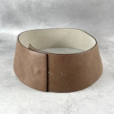 Corsé ancho cinturón de cuero marrón Brunello Cucinelli difícil de encontrar Foto 1 de 4