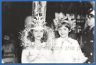 Two Girls In New Year's Costumes Christmas Tree Vintage Photo