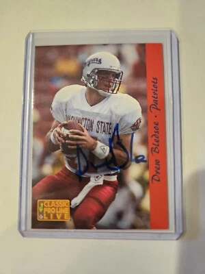 Drew Bledsoe Signed 1993 Classic Pro Line Live Trading Card RC. Patriots  - Image 1 of 3