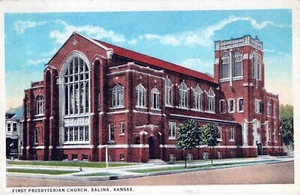 Salina Kansas Erste presbyterianische Kirche Postkarte - Bild 1 von 2