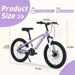 20 Zoll Mountainbike Federgabel bequem fahrbar MTB für Alter 7-10 Jahre - Bild 1 von 6