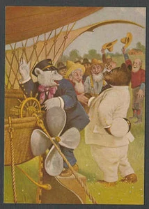 POST CARD ROOSEVELT BEARS ILLUSTRATED IN 1907 BEARS ALOFT SEE INFO - Picture 1 of 1