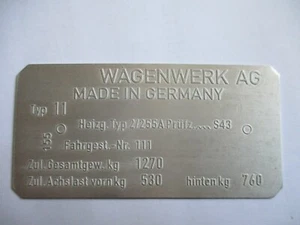 Placa de características placa para VW tipo 11 escarabajo 1302 ? 1303 ? adecuado?  S69 - Imagen 1 de 1