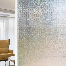 3D Decorative Window Cling Film No Glue Privacy Film Static Stain Glass Sticker