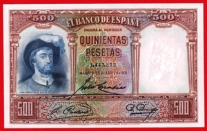 UNC, 500 Pesetas, 1931 ''Elcano'' SPAGNA. - Foto 1 di 2