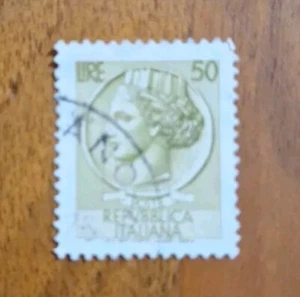 francobollo siracusana 50 lire usato ottimo - Foto 1 di 1