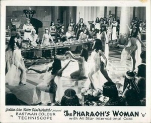 THE PHARAOH'S WOMAN ORIGINAL LOBBY CARD EPIC LINDA CRISTAL PIERRE BRICE