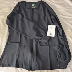 GT Performance Women's 3 Pocket Scrub Jacket Pewter-Small - Picture 1 of 1