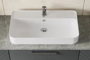 Glacier Bay Vessel Bathroom Sink 24" x 17" x 7" Rectangular Ceramic in White - Picture 1 of 3