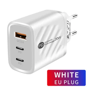 20W Fast Charger Block USB + Dual PD Port USB Type C Wall Adapter - Picture 1 of 18