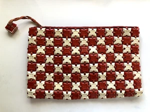 Vintage 1940s Plasticflex Clutch Purse Red and White - Picture 1 of 10
