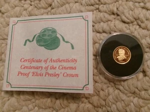 1996 Centenary of the Cinema Proof-Elvis Presley-Gold Coin-1/25oz-Pobjoy Mint - Picture 1 of 8
