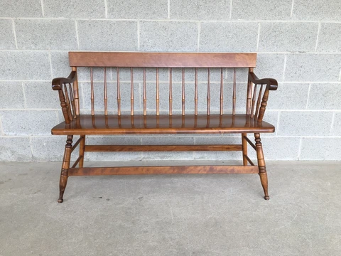 S. BENT BROTHERS MAPLE WINDSOR STYLE DEACONS BENCH Cover