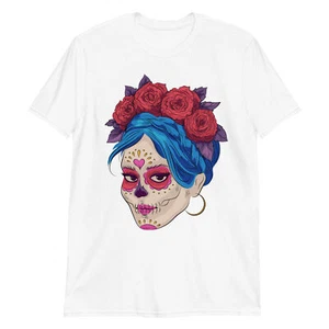 Gothic Dead Lady Unisex T-Shirt Death Biker Punk Mexico Rock Skull Horror Emo - Picture 1 of 7