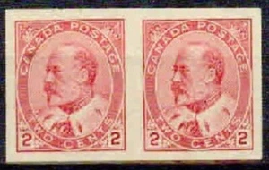 CANADA -1903 – EDWARD VII IMPERF. PAIR - VF** - Picture 1 of 1