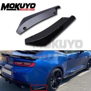 Gloss Black Rear Bumper Diffuser Splitter Spats For Chevy Camaro SS RS LT - Picture 1 of 8