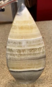 Beautiful Healing Natural Mexico Banded Calcite Crystal Point Flame 5-1/2” Tall - Picture 1 of 3