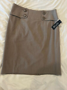 Apt 9 Straight Skirt Womens Size 10 Brown Stretch Bootstrap NWT
