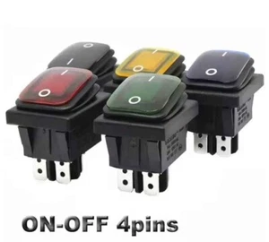 Interruttore a bilanciere 4 poli con LED 230V/16A impermeabile, dimensioni di installazione: 20x35mm 1xON - Foto 1 di 1