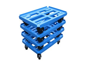 4er Pack Transportroller 600x400 Kistenroller (WTR2)  blau - 4xLR PP schw. 100mm - Bild 1 von 5