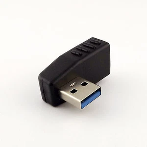 USB 3.0 A Male 90 Degree Left Angled To USB A Female Extension Adapter Convertor - Picture 1 of 6