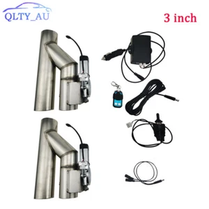 3'' Double Electric Exhaust Y Pipe Single Control Valve Remote Manual Switch - Picture 1 of 14