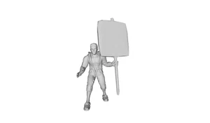Printle R Homme 519 -- Mann trägt ein Protestschild Figur für Dioramen Zugsets - Bild 1 von 11