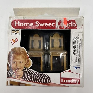 Vintage Home Sweet Lundby Dollhouse Furniture Pair Wooden Dining Kitchen Chairs - Picture 1 of 6