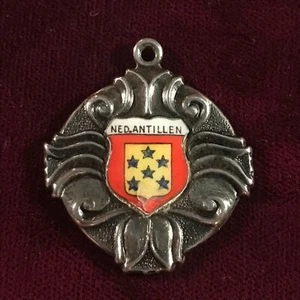 Vintage Silver and Enamel Netherland Antilles Charm or Pendant - Picture 1 of 2