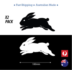 RABBIT RABBITOHS rugby league sticker decal logo BLACK AND WHITE 100mm - Bild 1 von 2
