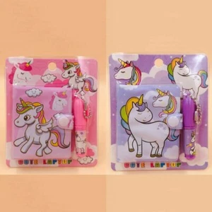 Girls Unicorn Diary Mini Notebook and Pen Set New Free Ship Cute  - Picture 1 of 3