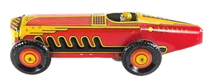 Antique Louis Marx Tin Litho Mechanical Windup Boattail Speed Racer Race Car Toy - Picture 1 of 5