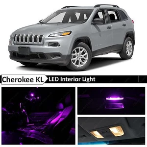 Kit de 15 unidades de equipamiento de luces interiores LED púrpuras para Jeep Cherokee KL 2014-2015 - Imagen 1 de 9