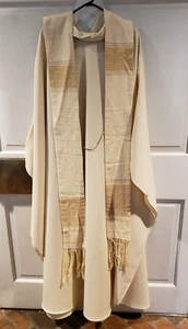 PRIEST CLERGY OFFICIANT VESTMENT CHASUBLE &STOLE HANDWOVEN SANTA RITA ABBEY L/XL - Picture 1 of 13
