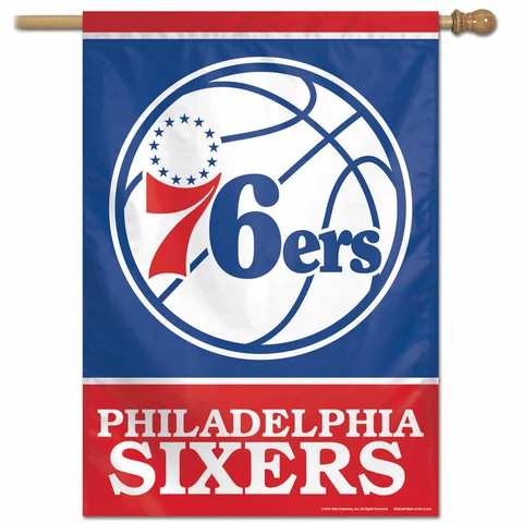 PHILADELPHIA 76ERS HOUSE FLAG 28"X40" VERTICAL BANNER NBA LICENSED Cover