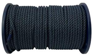 Cuerda multifilamento de línea suave de 8 mm azul marino de 3 hilos en un carrete yate barcos amarre - Imagen 1 de 5