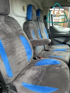 SEAT COVERS FOR FORD TRANSIT CUSTOM 2+1 IN FULL ALCANTARA VAN SEAT COVERS - Picture 1 of 5