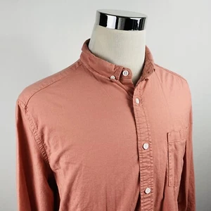 Asos Design Mens Large Oxford Shirt Pale Pink Cotton Blend Casual Button Down - Picture 1 of 5