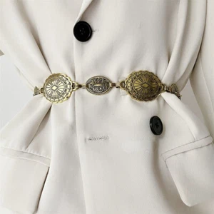 Damen Ethno Metall Kette Gürtel Taillenketten Retro Rock Kleid Gürtel Accessoires - Bild 1 von 12