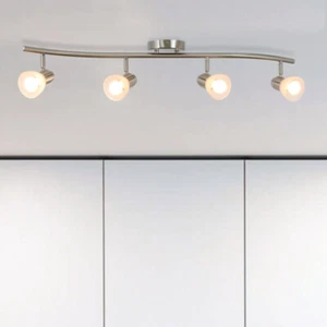 Kitchen Light Brushed Nickel Track Light Modern S-Shaped Ceiling Light Fixture - Picture 1 of 10