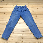 Vintage Bill Bass Light Blue Solid Straight Cut Pleated Jeans Woman Size 10