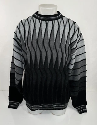 复古 90 年代 Bachrach 毛衣 COOGI 风格 3D 针织男式 XL。 毛衣 — 第 1/4 张图片