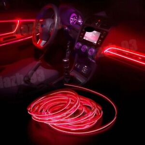 3M Car Interior Parts Red LED Decor Atmosphere Wire Strip Light Lamp Accessories
