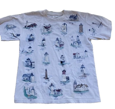 Camisa Faro Doble Cara Para Hombre Grande Estampado Completo Vintage Años 90’s  Foto 1 de 4