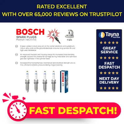 Spark Plugs Set 4x fits MERCEDES C180 1.5 1.6 2008 on Bosch A0001590500 Quality - Image 1 of 4