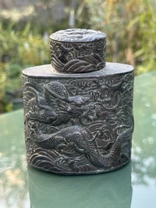 19th Century Antique Japanese Silver-Plated Tea Caddy - Picture 1 of 5