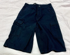 Red Snap Brand Size 12 Black Boy's Casual Ribbed Cargo Long Shorts 11” Inseam - Picture 1 of 8
